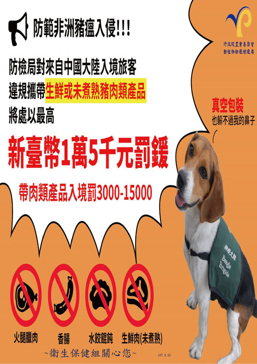 預防非洲豬瘟相關懲處注意事項