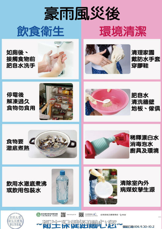 豪雨災後飲食衛生&環境清潔